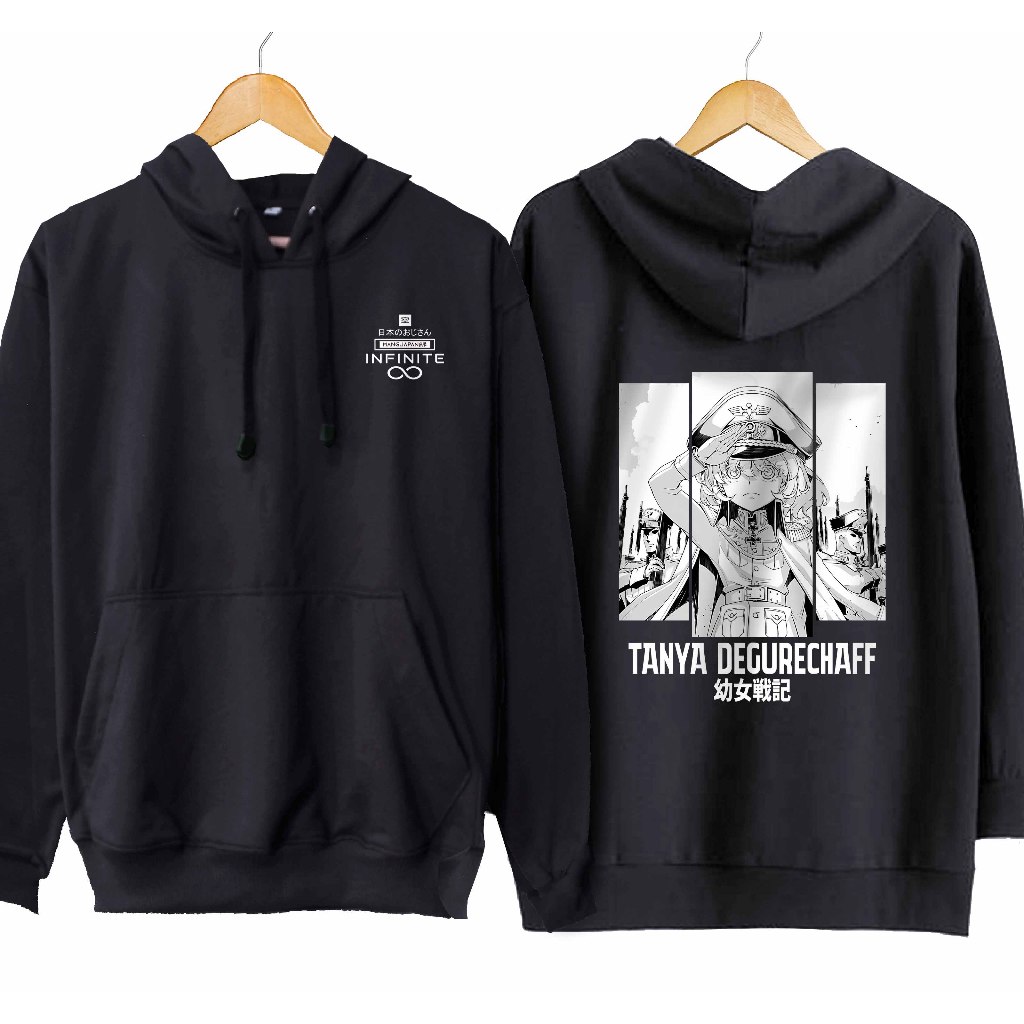 Jaket hoodie jumper infinite anime TANYA DEGURECHAFF - YOUJO SENKI material cotton fleece