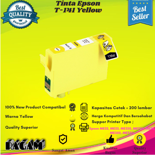 Cartridge Tinta Compatible 141 T141 Epson ME32 ME320 ME340 ME900WD - yellow