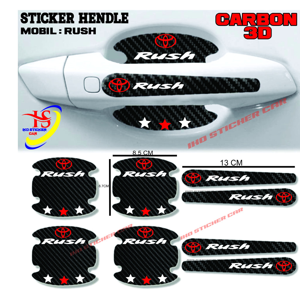 STICKER 8PCS HANDLE MOBIL TOYOTA RUSH STICKER PELINDUNG GAGANG PINTU MOBIL