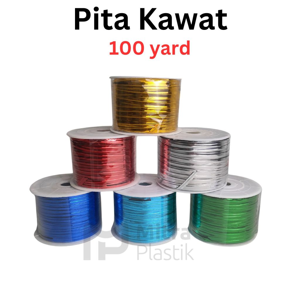 

Pita Kawat 100 Yard Roll / Pita Souvenir / Kawat Souvenir / Twist Tie Bingkisan Kado Ultah Permen