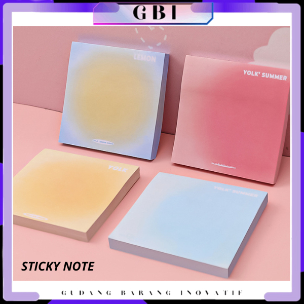 

GBI Tempelan Kertas Catatan Memo Bookmark Notepad Alat Tulis Kantor Sekolah Sticky Notes Gradasi Lucu Polos 50 Lembar Memo Tempel Gradasi Warna-Warni 50Lembar