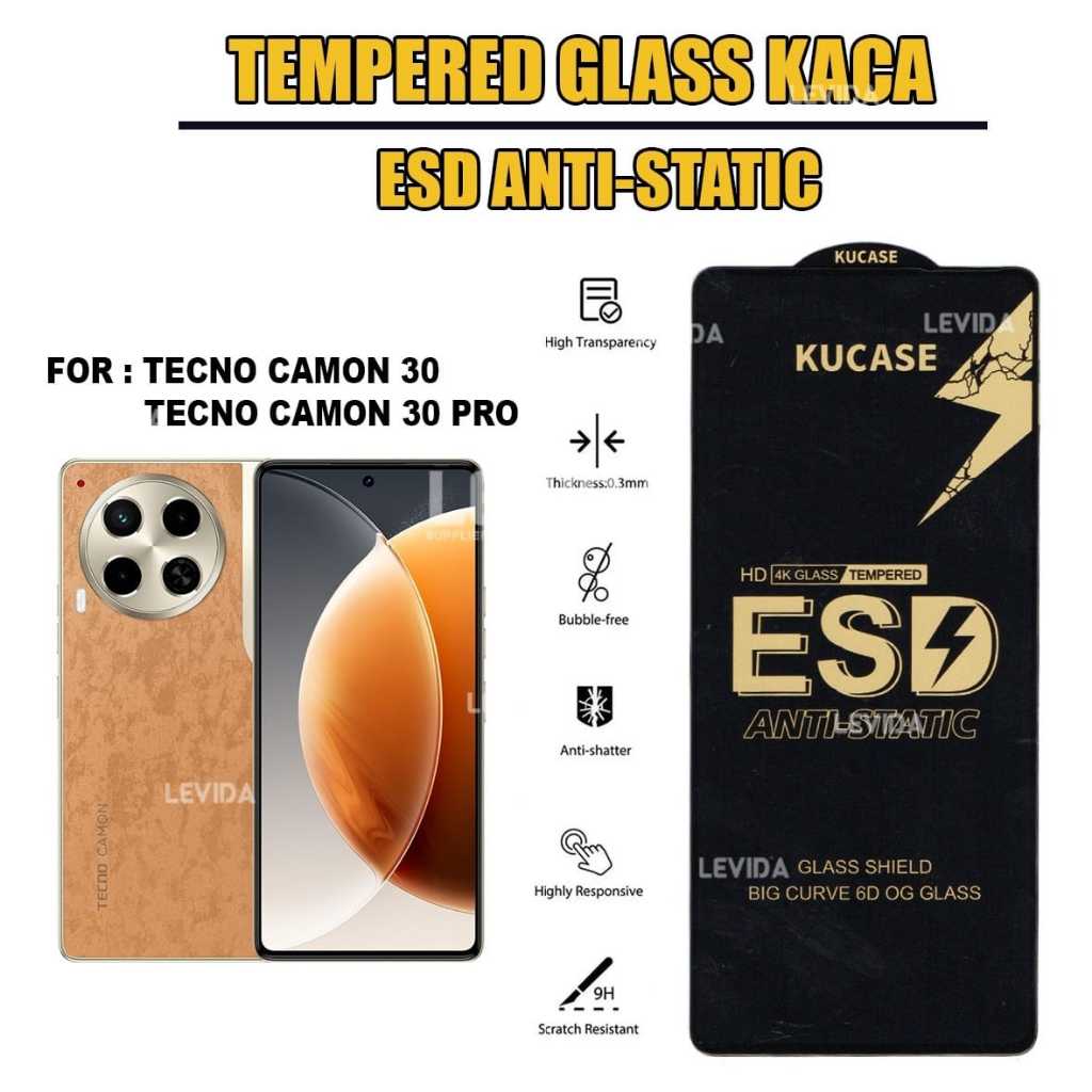 Tecno Camon 30 Tecno Camon 30 Pro Tempered glass Full Cover Anti Static full layar Antigores Tecno C