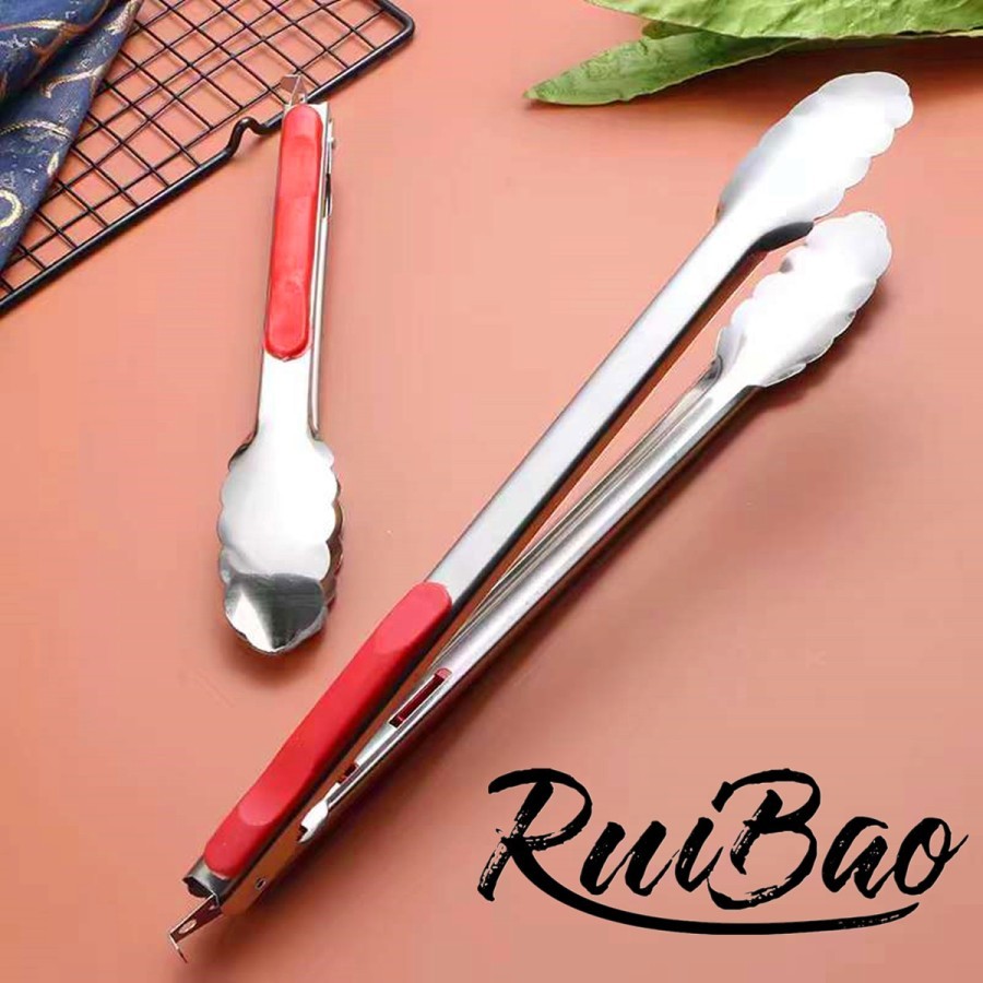 Ruibao Capitan Makanan Stainless / Jepitan Makanan Penjepit Gorengan / Capitan BBQ
