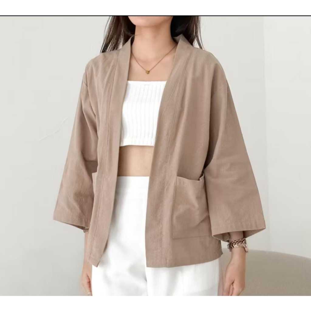 Luna Outer Linen Atasan Blazer Casual Wanita