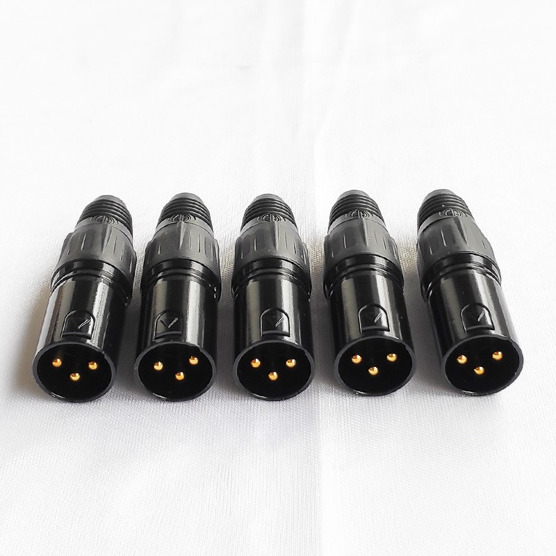 5 PCS JACK CANON JANTAN METAL HITAM HF TEMBAGA JACK MICROPHONE CANON JANTAN