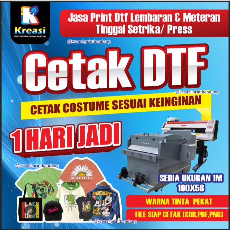 DTF METERAN / SABLON DTF / FREE PAKING SELOBONG