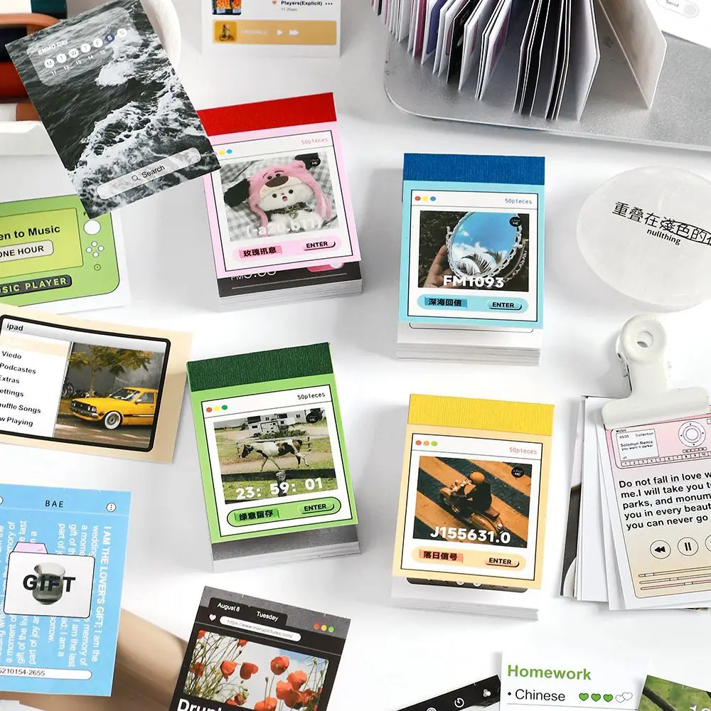 

50 Lembar Deco Sticker Mini Book TZBK Dekorasi Stiker Scrapbook