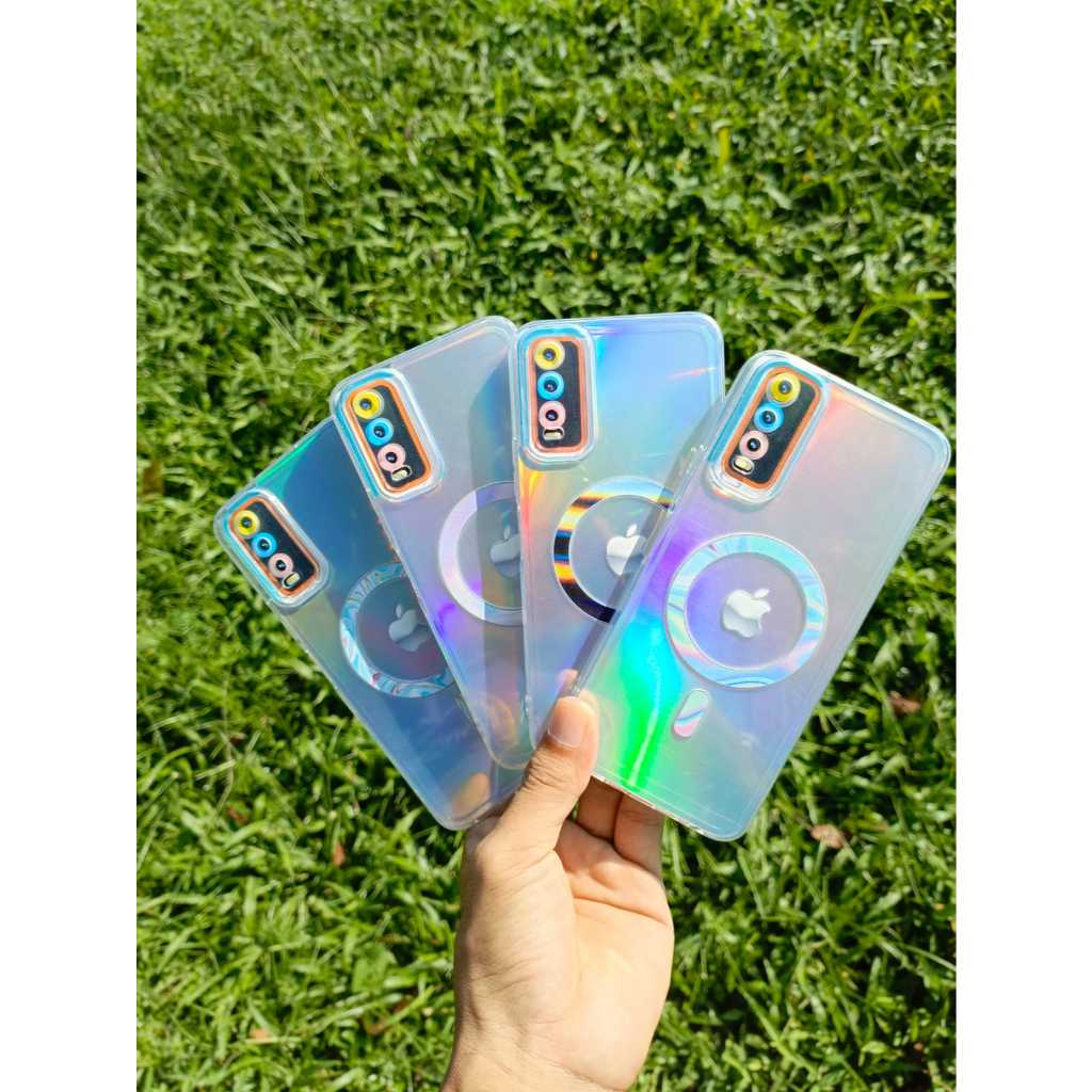 Case Hologram Fashion ( IPHONE ) VIVO Y91 Y91C Y12 Y20 Y21 Casing Hologram Aurora Dorami Case