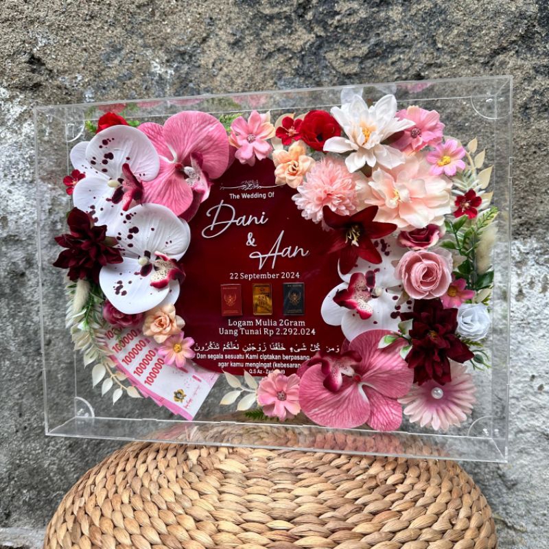 1-2 Hari Jadi / 30x40 MAHAR BOX AKRILIK PERNIKAHAN WEDDING HIASAN FRAME