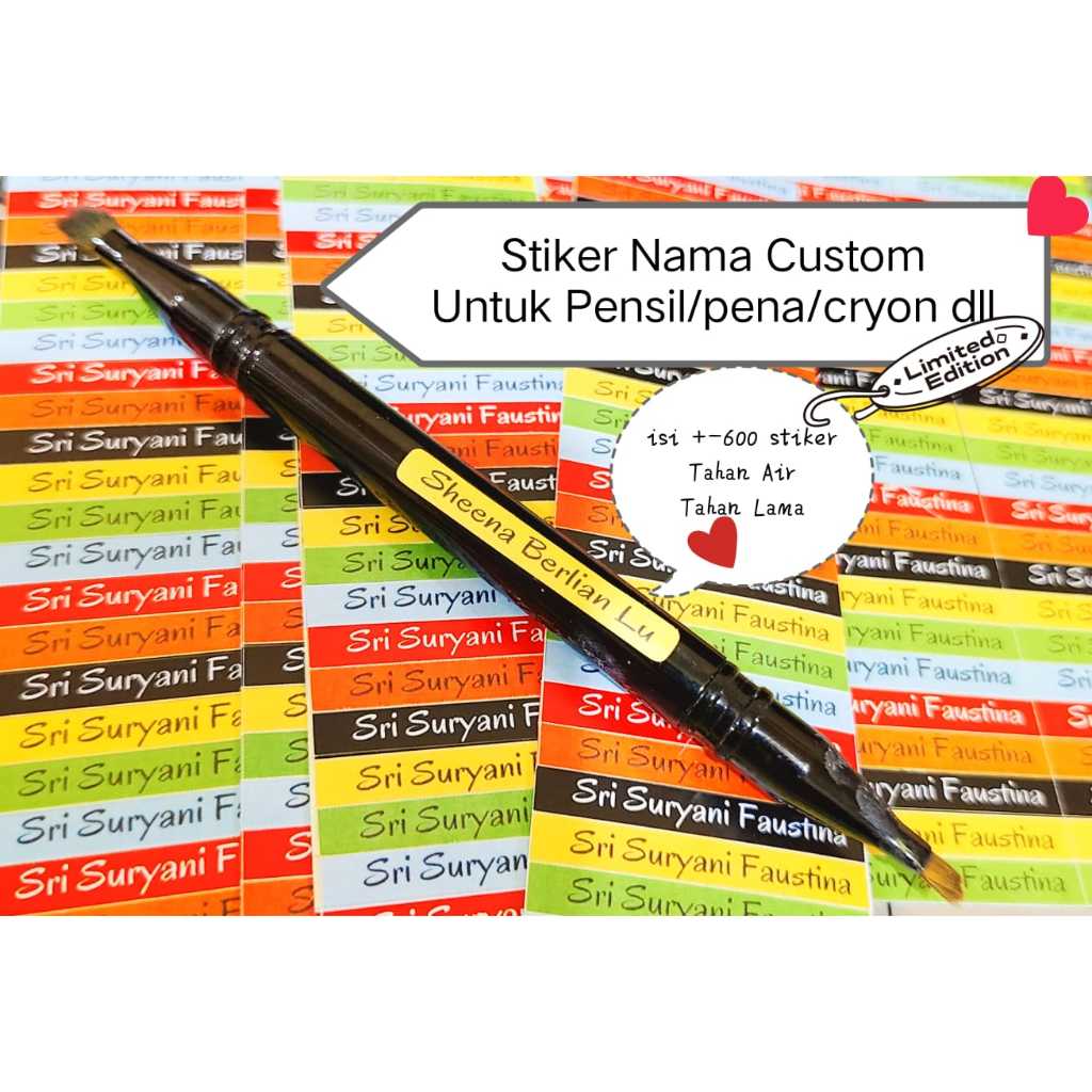 

Stiker Label Nama Custom/stiker Nama karakter/Stiker Karakter Nama Tahan Air PO 3 HARI