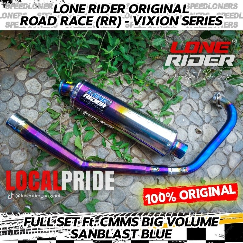 Knalpot Lone Rider Original Vixion Old NVL NVA Road Race RR Sanblast Blue Silincer Big Volume Full S