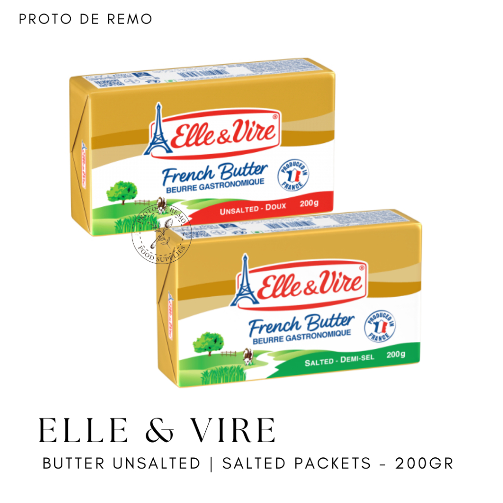 

Elle & Vire Butter Unsalted & Salted | Mentega Margarin Tawar & Asin - 200gr