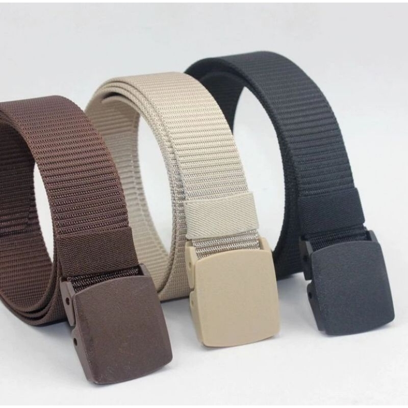 Ikat Pinggang Pria Canvas Kain Nylon Men Belt Nylon Canvas Tali Pinggang Cowok Anti Metal Detector S