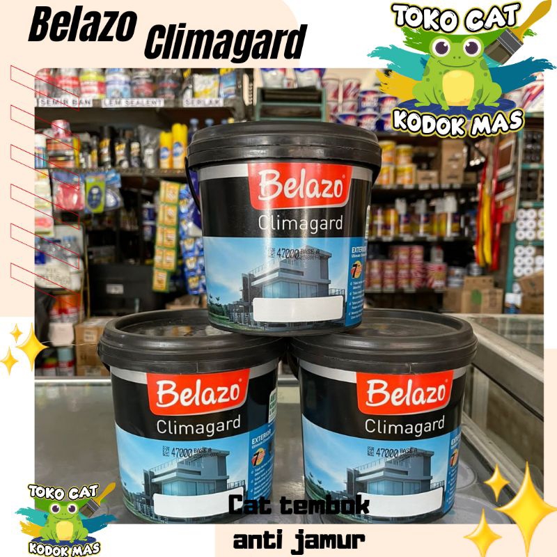 CAT TEMBOK BELAZO CLIMAGARD EXTERIOR PUTIH 1LITER CAT ANTI JAMUR MELINDUNGI SINAR UV CAT RUMAH OUTDO