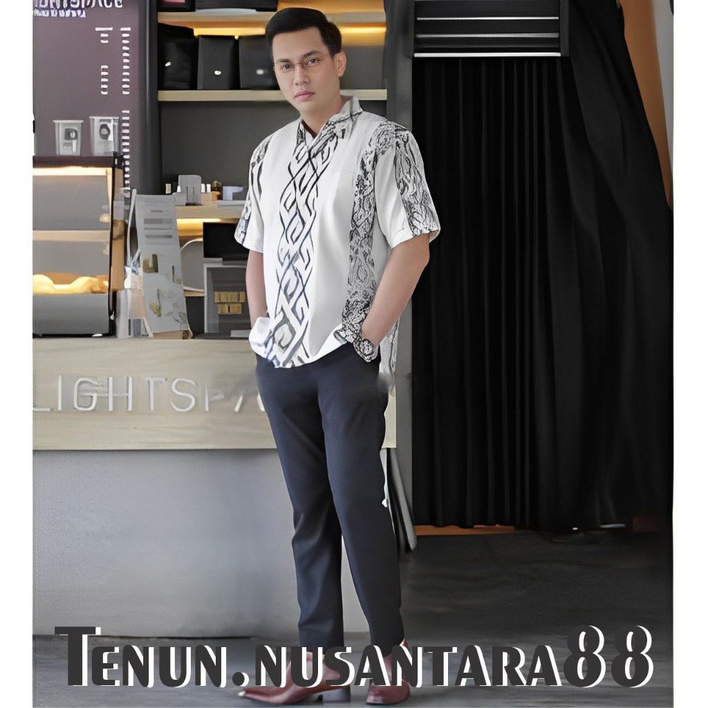 [[TERMURAH]] Tenun Couple kondangan Dress Tenun kemeja Tenun Motif Tenun Toraja Putih