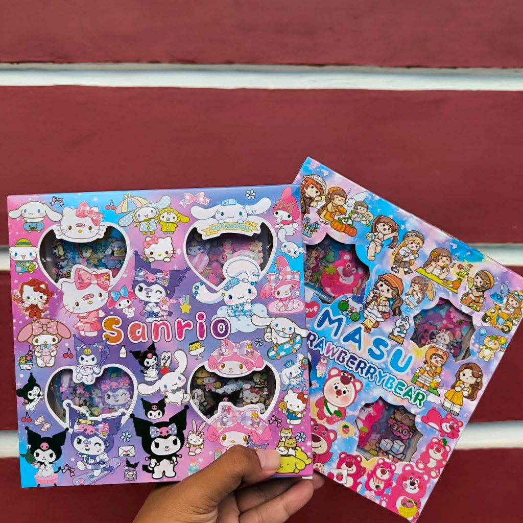 

KUROMI Sticker SANRIO MASU LOTSO CINNAMOROLL MELODY Isi 100 Pcs PVC Waterproof Anti Air
