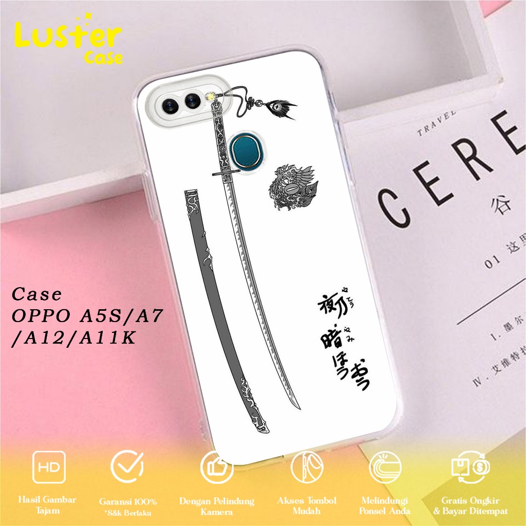 Case Oppo A5S/A7/A12/A11K Casing Oppo A5S/A7/A12/A11K Motif SAMURAI - Clear Case - Casing Hp Premium
