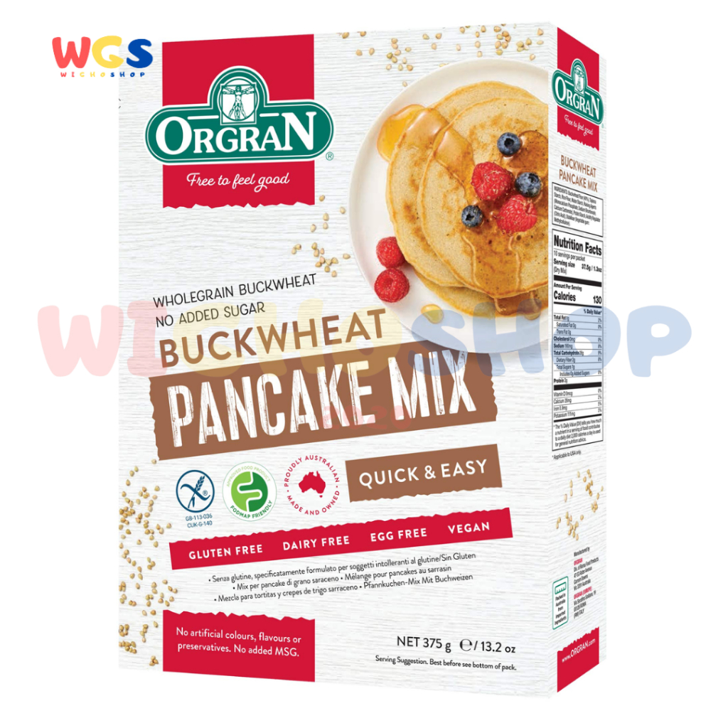 

ORGRAN Wholegrain Buckwheat Pancake Mix No Sugar Gluten Free 375g