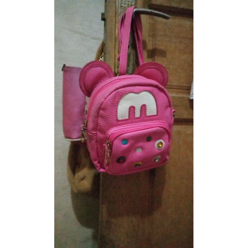 Tas Ransel/Selempang wanita imut pink fanta