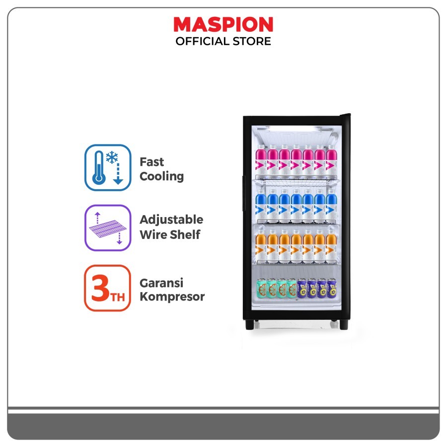 Maspion USG-168 NDC Mini Showcase Lemari Pendingin Minuman 3 Rak . Baru