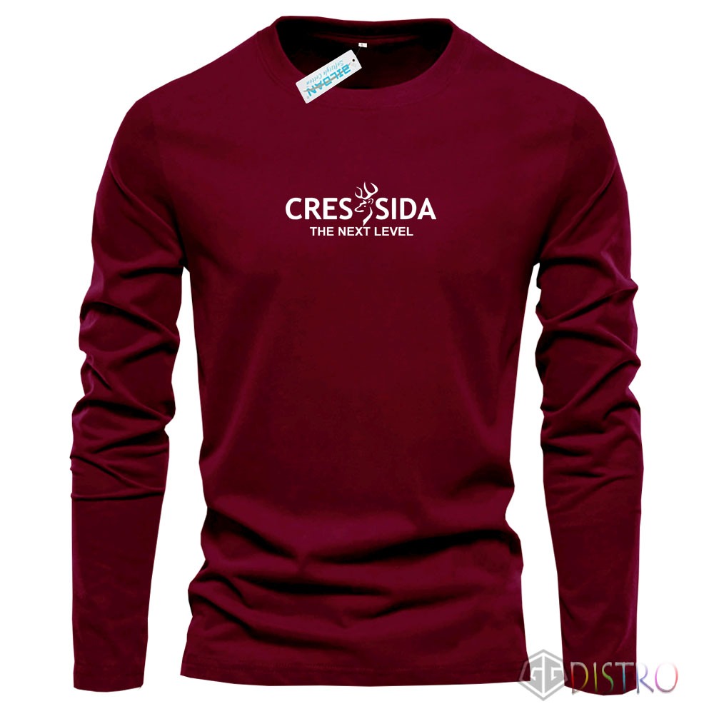 COD - T-Shirt Kaos Lengan Panjang Cressida 01 White Kaos Pria Dewasa Kaos Distro Katun Quality