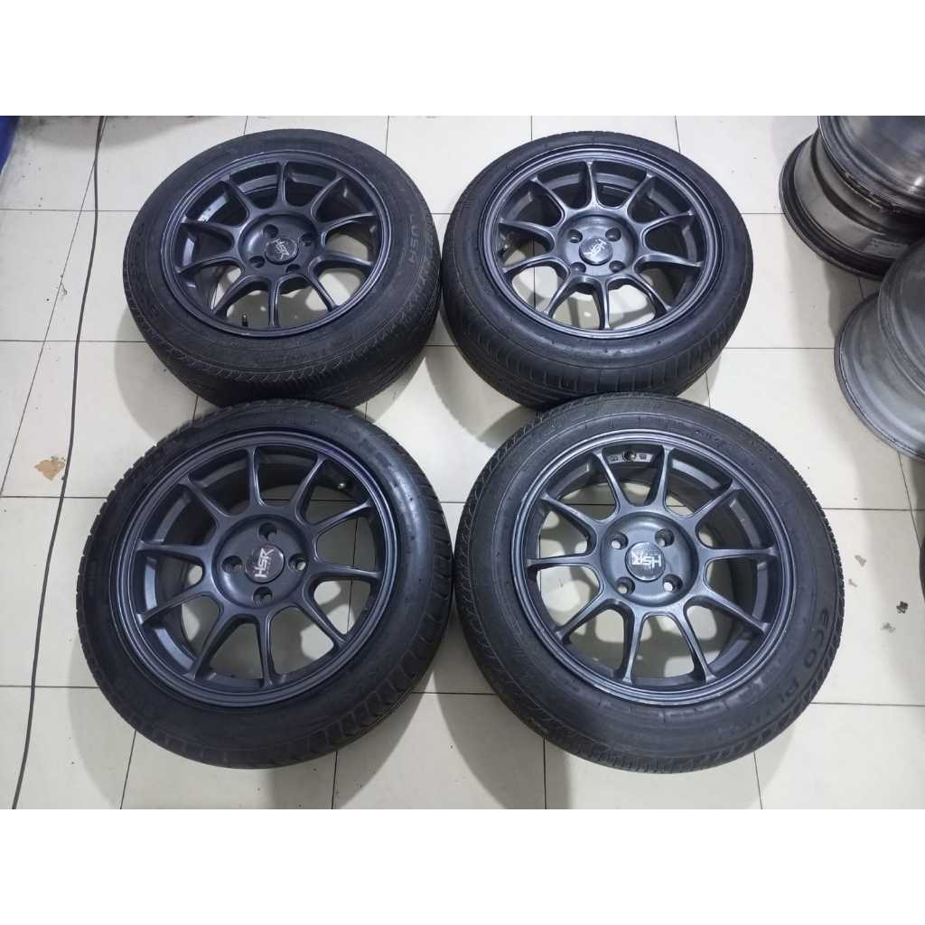 VELG MOBIL BEKAS SEKEN HSR ZICO RING 15 LEBAR 5,5 PCD 4X100 GREY + ECOPLUSH 195 50 R15 VELG UNTUK MO