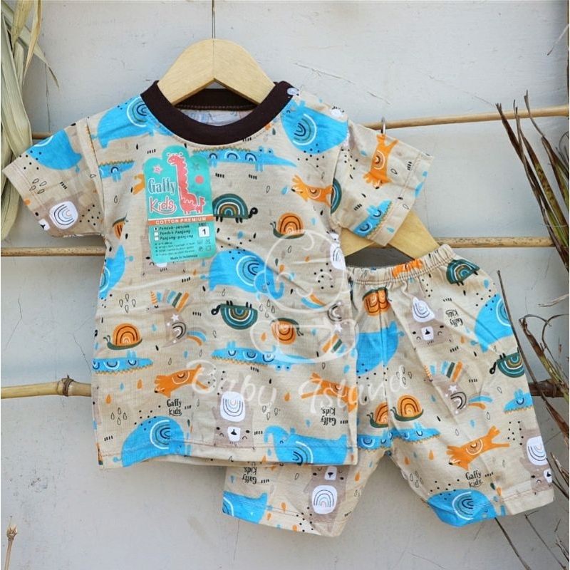 SETELAN BAJU PENDEK CELANA PENDEK ANAK BAYI 6 12 18 BULAN / BAJU TIDUR PIYAMA OBLONG ANAK BAYI LAKI 
