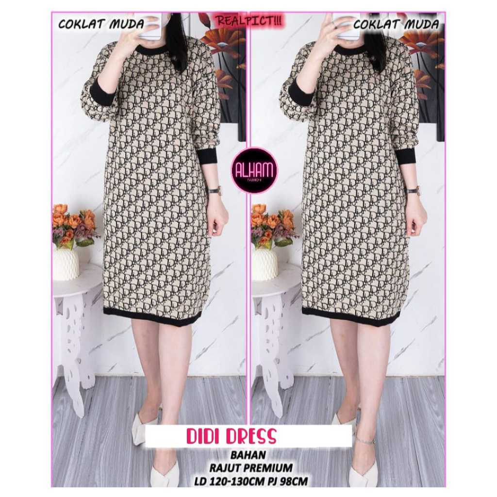 MINI DRESS RAJUT WANITA JUMBO LD 120 SIZE XXL MOTIF TERBARU PAKAIAN WANITA BAJU ATASAN LENGAN PANJAN
