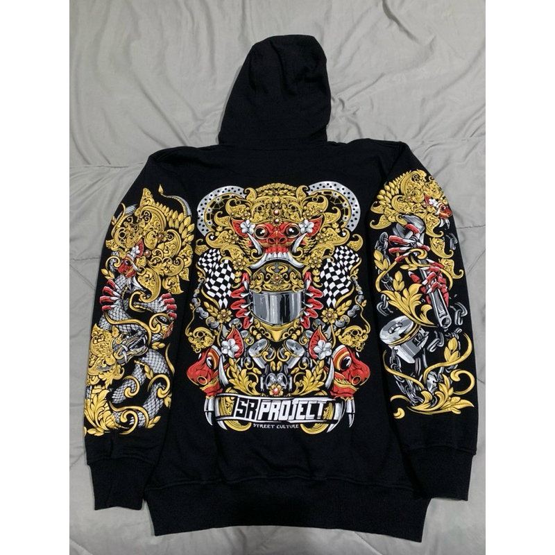 HOODIE SR-PROJECT STREET CULTURE BARONG SIZE L NOT SUKAJAN PROSTREET BLOOD FLOWER KITSUNE KOHAKU