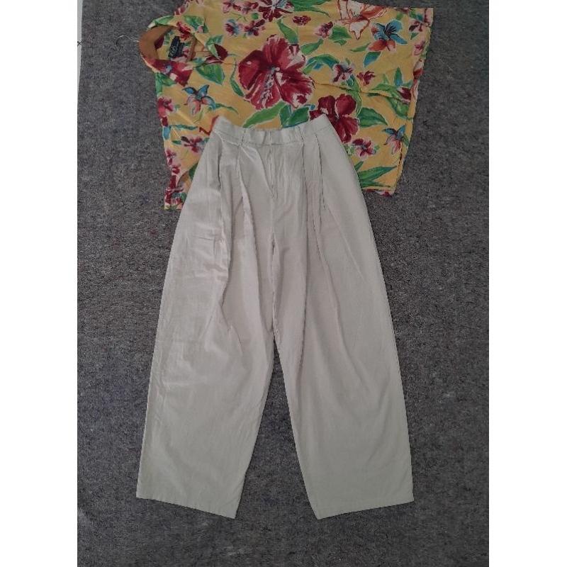 OUR LEGACY BEIGE PANTS size 27 fit 31 WIDE LEG SKENA