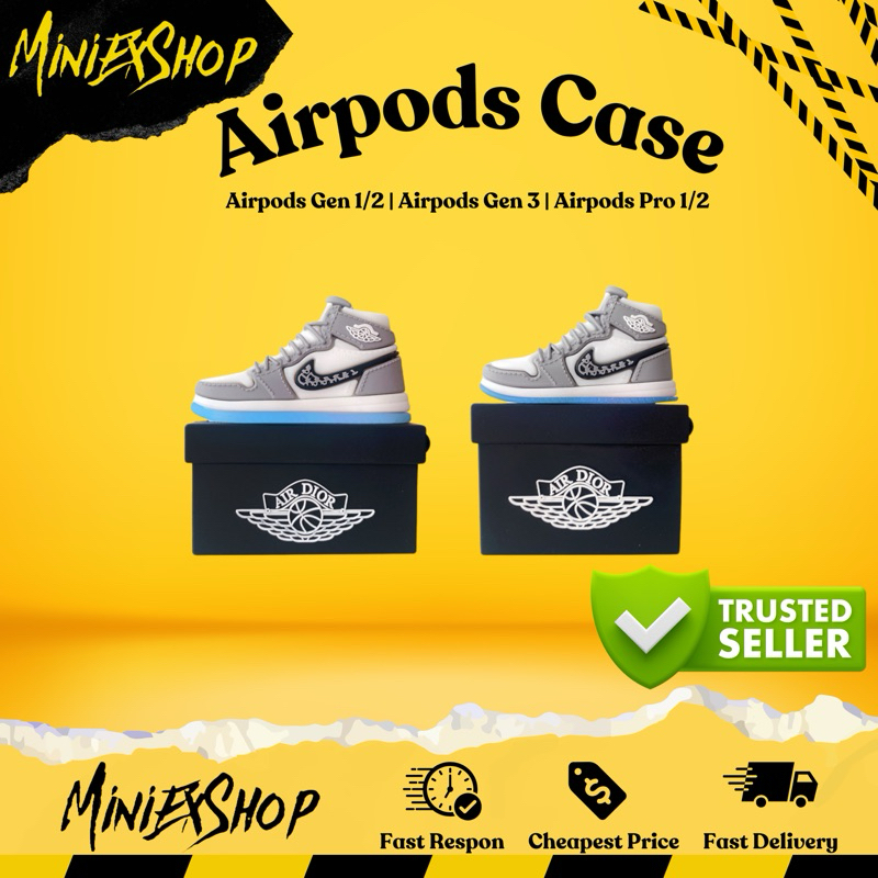 Airpods case SEPATU AIR JORDAN D10R silicone rubber Airpods gen 1 / Airpods gen 2 / Airpods gen 3 / 