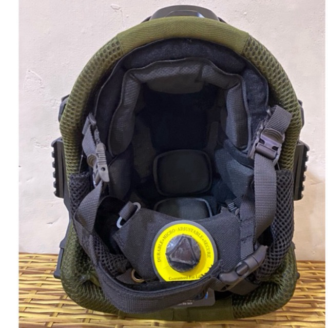 Helm Tactical Custom Tali Putar dan Busa FMA/Hijau Army/Helm TNI/ Anti Peluru/ Level 3 Original