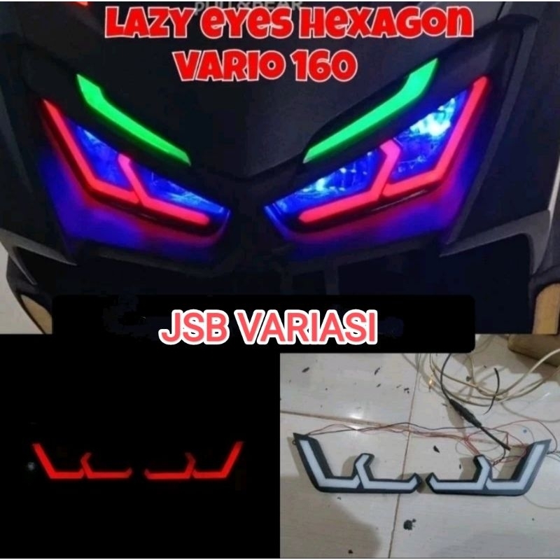 lampu alis lazy eye hexagon vario 160 frame hexa honda vario 160 lazy hexa vario new 160 monggo boss
