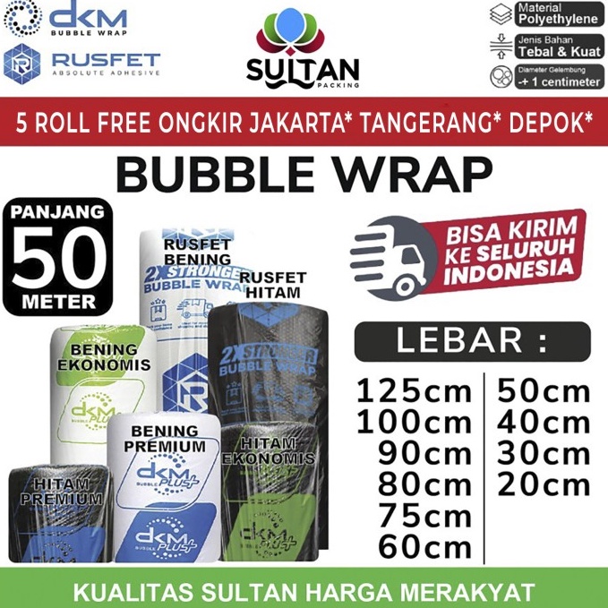 

Harga Kompetitif PLASTIK BUBBLE WRAP 125CM X 5M BUBBLE WRAP DKM PLUS KUALITAS PREMIUM TERMURAH GROSIR