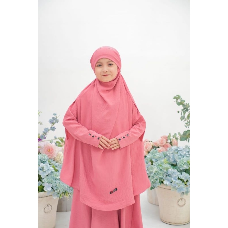 Makavili-Gamis Anak 3 sampai 12 tahun Rania  Bergo set