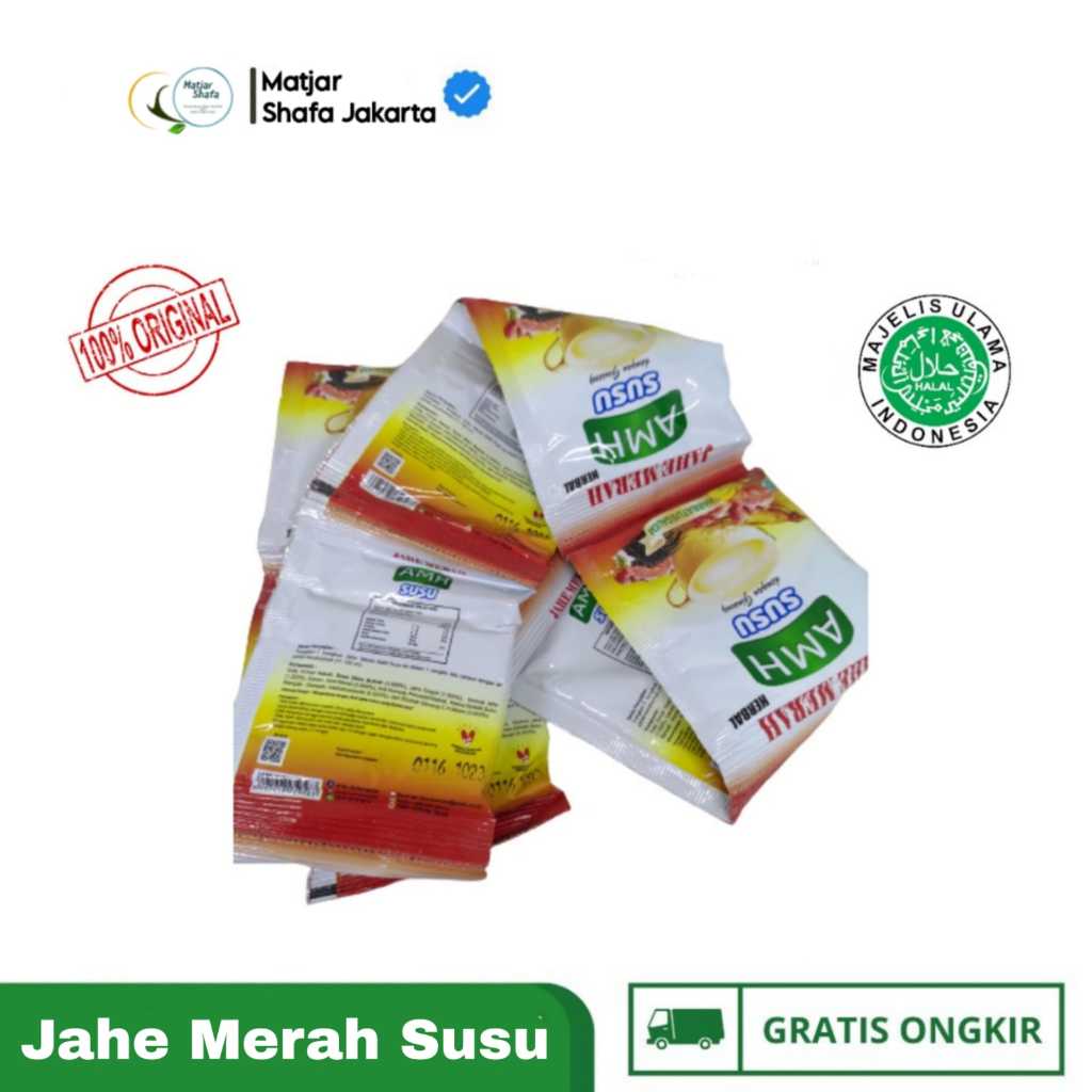 

JAHE MERAH SUSU MIX AMH AMANAH HABBAT PLUS GINSENG / RENCENG ISI 10 SACHET