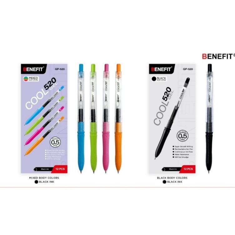 

Pulpen Gel BENEFIT COOL 52 5mm 12pc d Y1K9