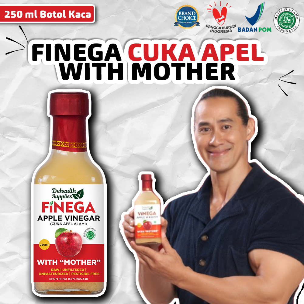 

Finega Cuka Apel 250 Ml Dehealth Supplies Kaca With Mother Vinega Apple Vinegar Cider Organic Halal