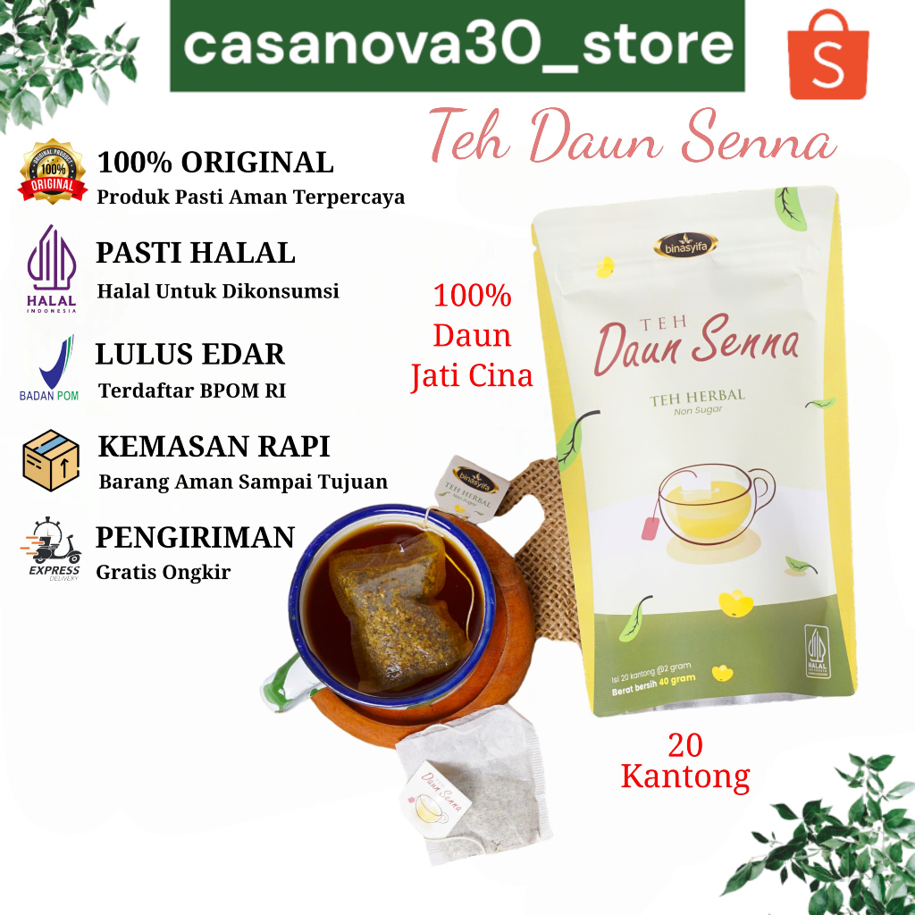 

Senna Leaf Teh Daun Senna Asli Daun Jati Cina Herbal Alami 100%