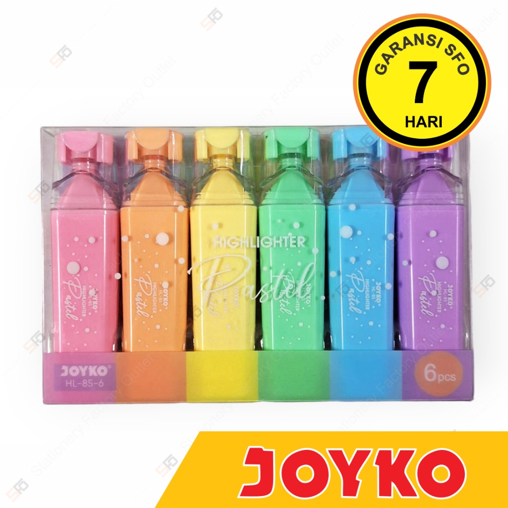 

Highlighter Pastel Joyko HL85 Set 6 SFO Semarang Official x B3K4