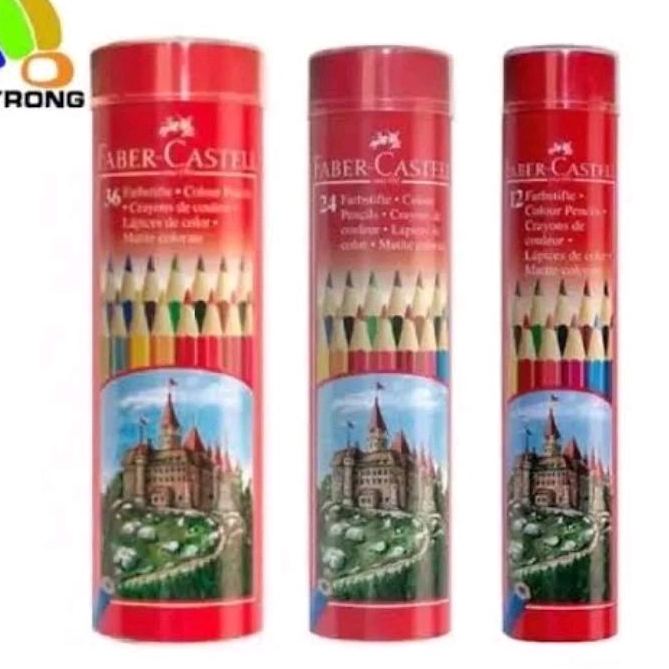 

HJK FABER CASTELL ROUND TIN CLASSIC WATER COLOR PENCIL PENSIL WARNA TABUNG KALENG BULAT SET 12 24 36