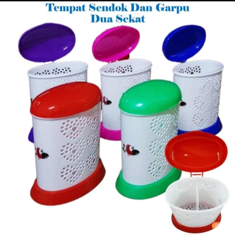 TEMPAT SENDOK / GARPU TUTUP PUTIH AYAM LOVELY SL