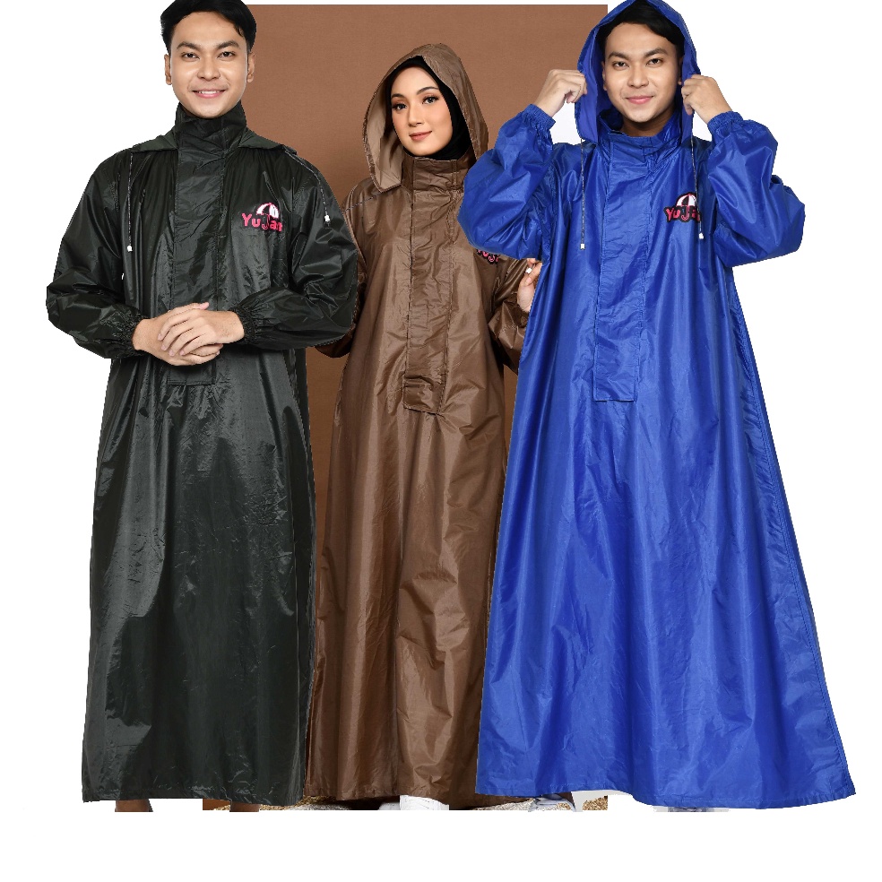 KODE V87V Jas Hujan Gamis Pria Wanita  Mantel Gamis Wanita Pria  Jas Hujan Hijab  Mantel Gamis Bahan