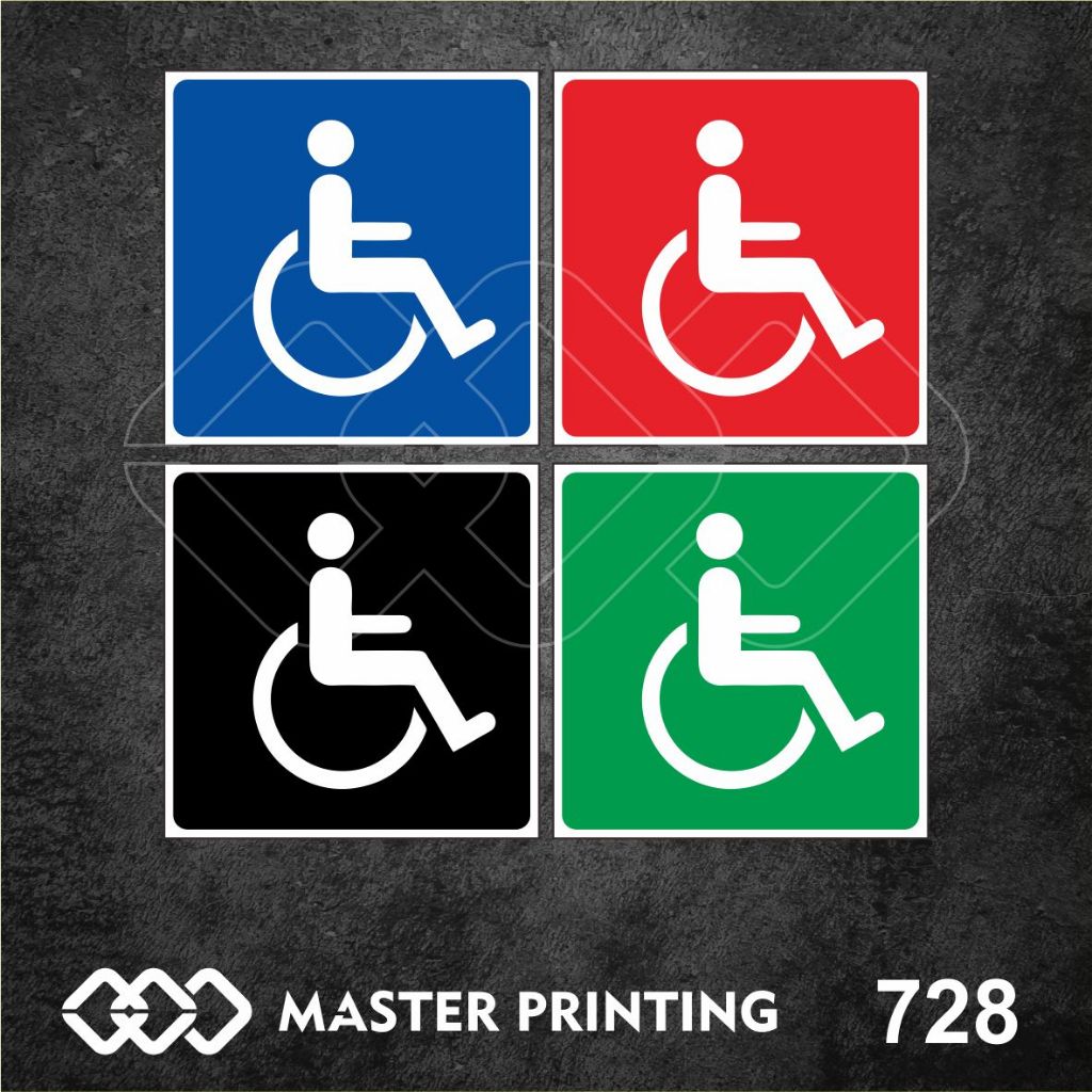 

728 - Stiker Simbol Disabilitas, Sticker Vinyl, Premium, Tahan Air, Termurah, dan Bisa Custom