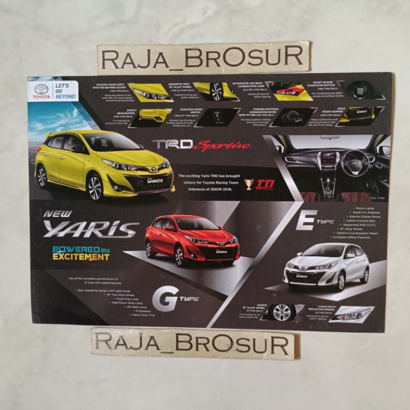 Poster brosur katalog flyer Toyota Yaris TRD Sportivo 2019