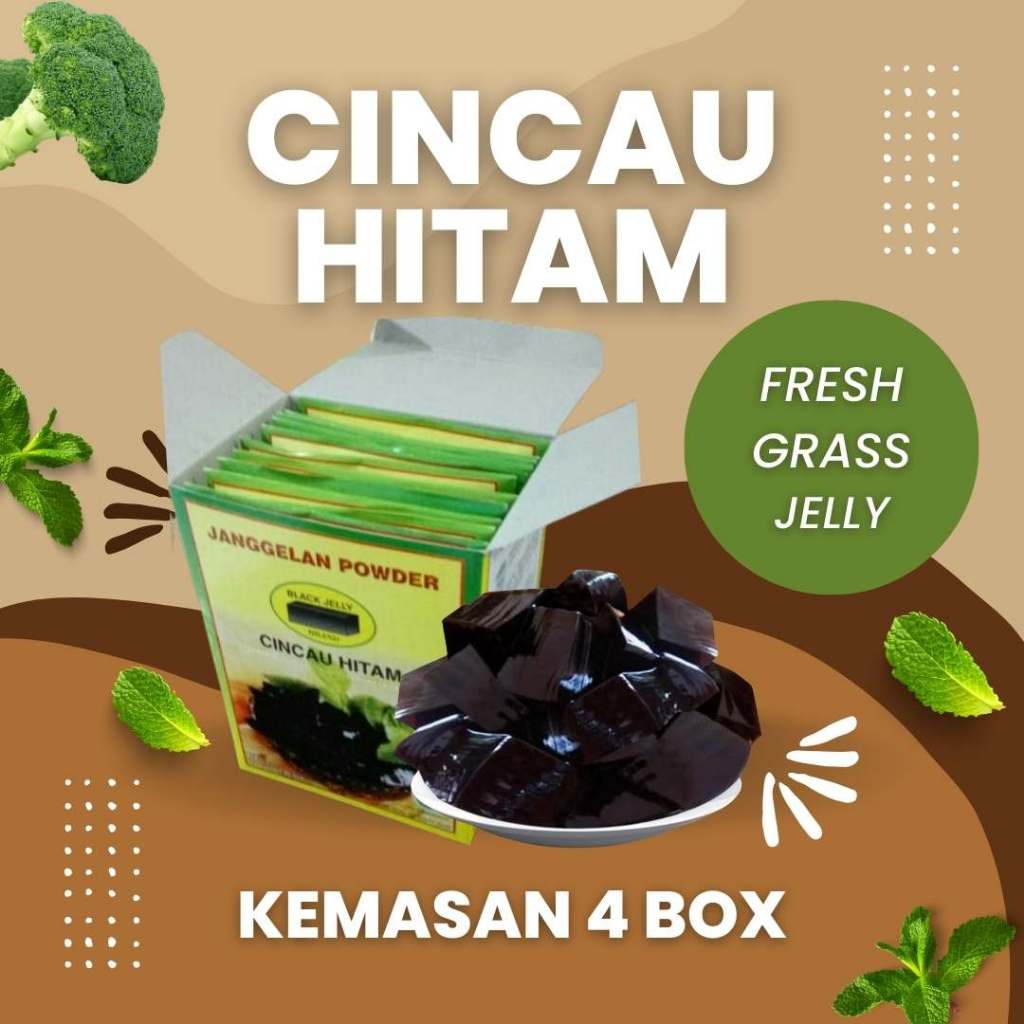 

(Malang) Cincau Hitam Grass Jelly Bahan Baku Untuk Produksi Kemasan 4 Box