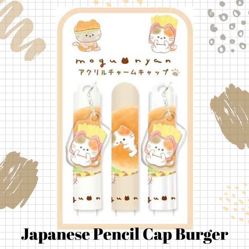 

Japanese Pencil Cap Neko Burger with Charm