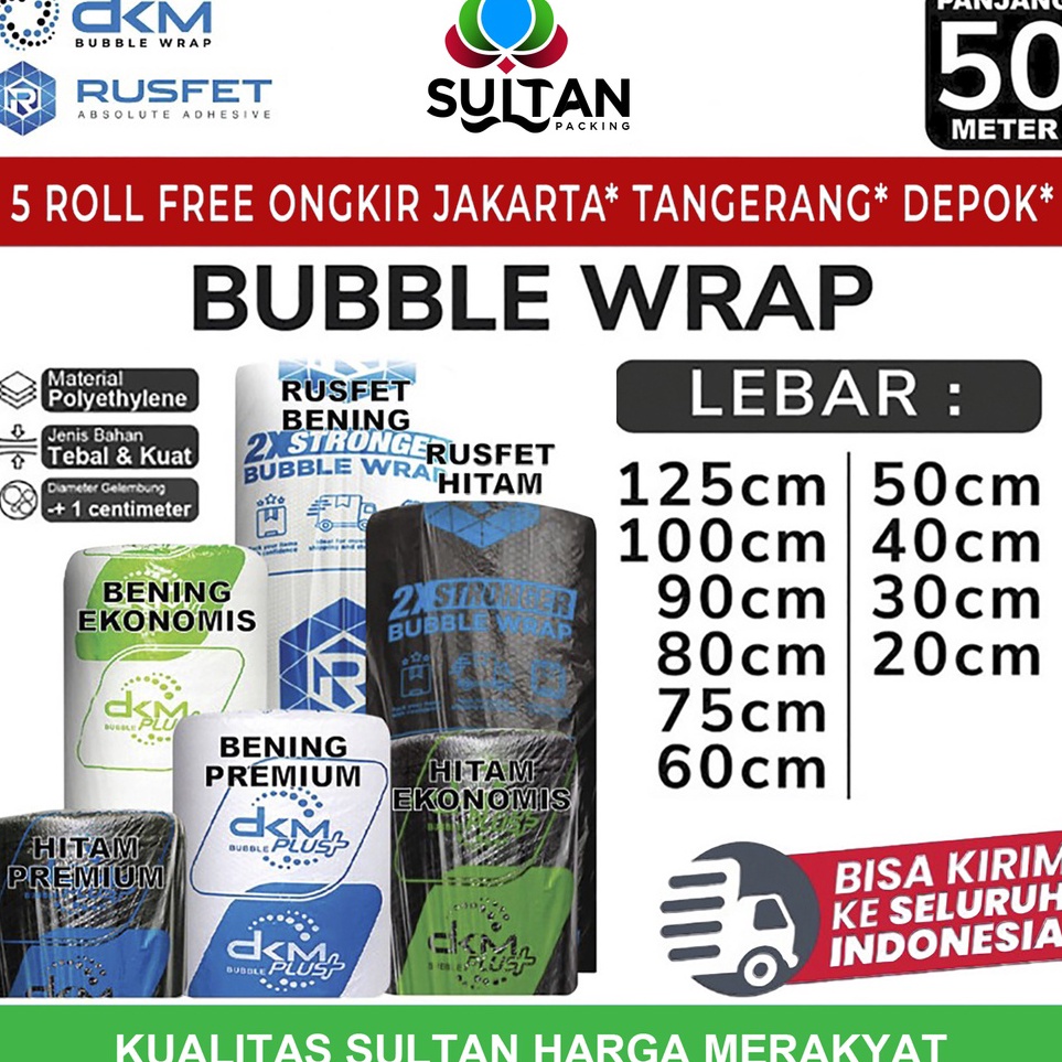

Suplier1st Plastik Bubble Wrap 5meter HITAM PREMIUM DKM PLUS Bubblewrap TERMURAH ROLL