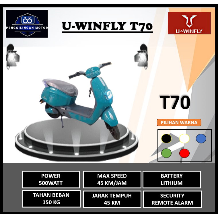 Sepeda Listrik U-Winfly T65 600WAT Lithium Garansi Resmi