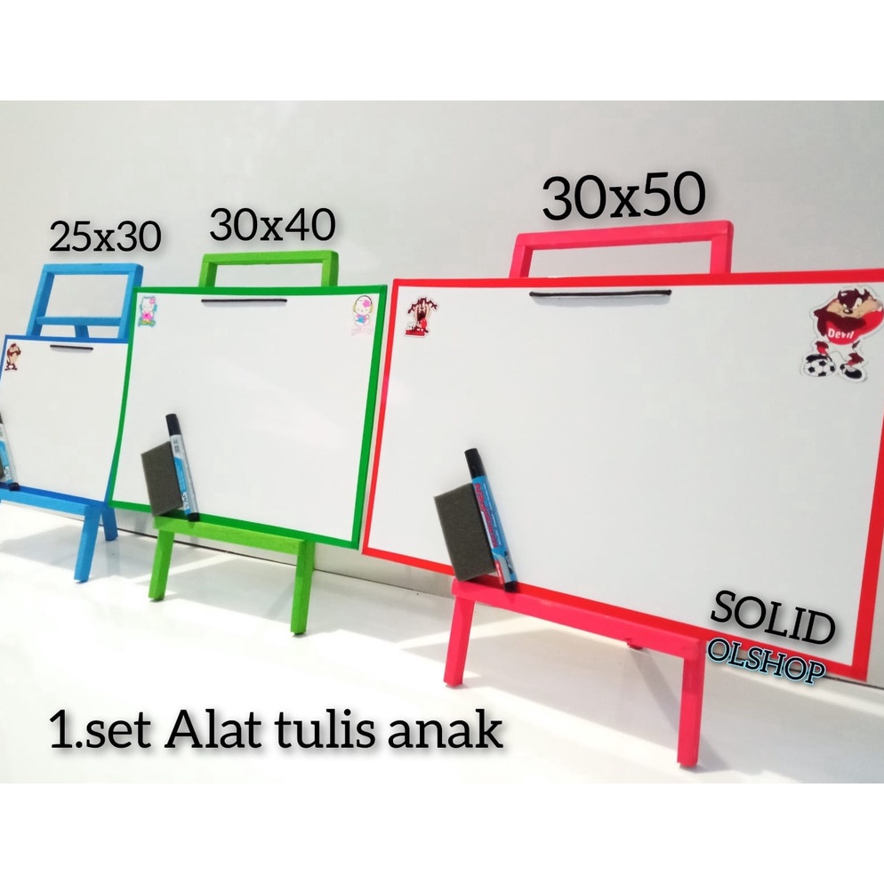 

Paket Hemat Papan tulis anakPapan tulis 3 ukuran Papan tulis anak dengan penyanggaPapan tulis white boardPapan tulis dengan kakiPapan tulis satu set